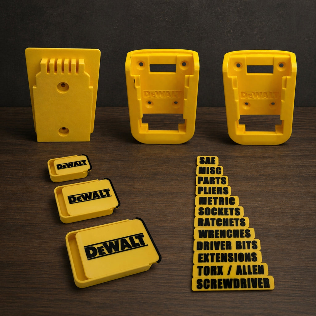 DeWalt 20V Tool Organizer Kit Drill Holder Battery Mount Wall Storage Box