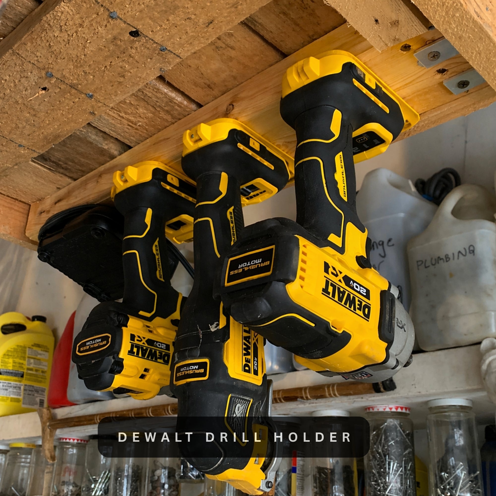 DeWalt 20V Tool Organizer Kit Drill Holder Battery Mount Wall Storage Box