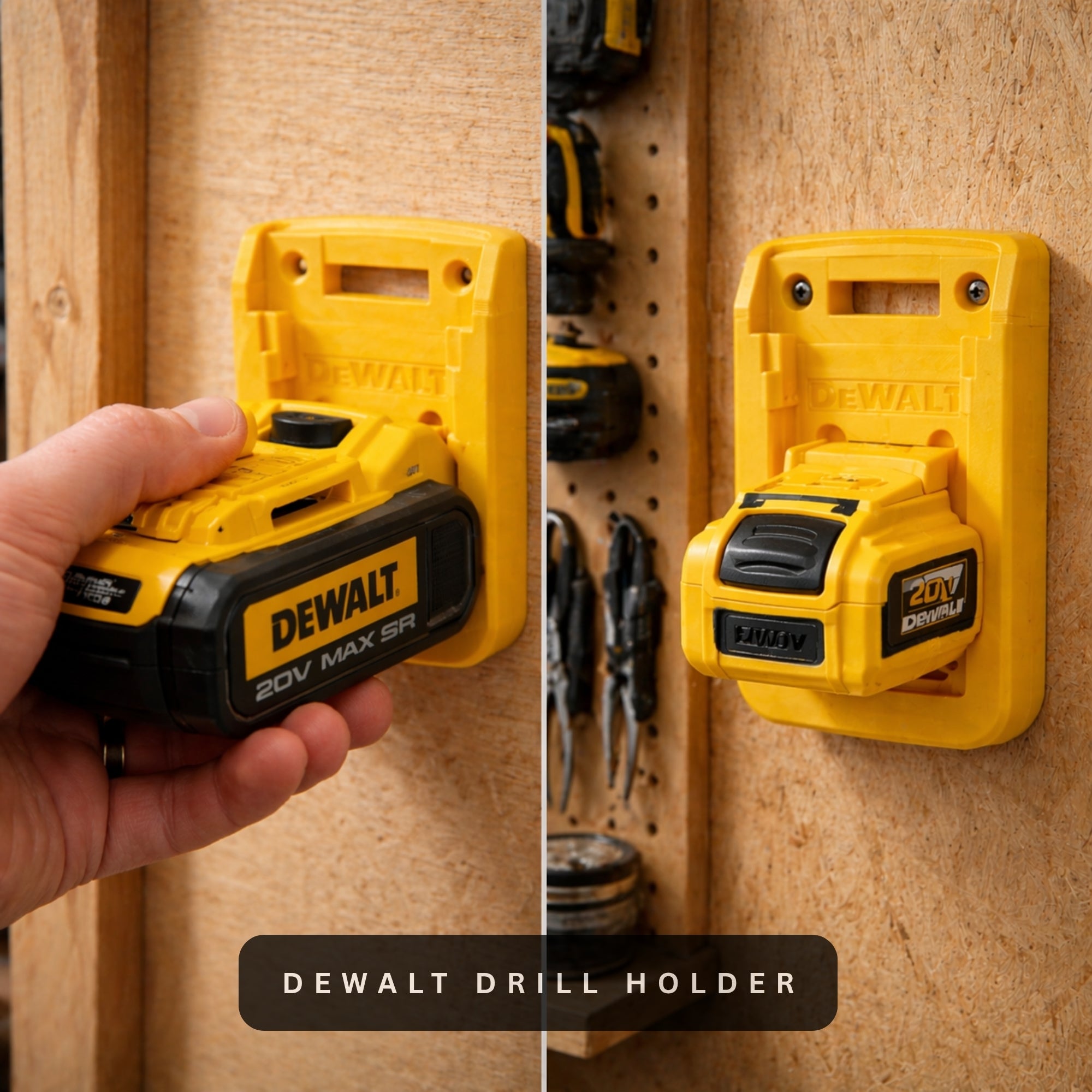 DeWalt 20V Tool Organizer Kit Drill Holder Battery Mount Wall Storage Box