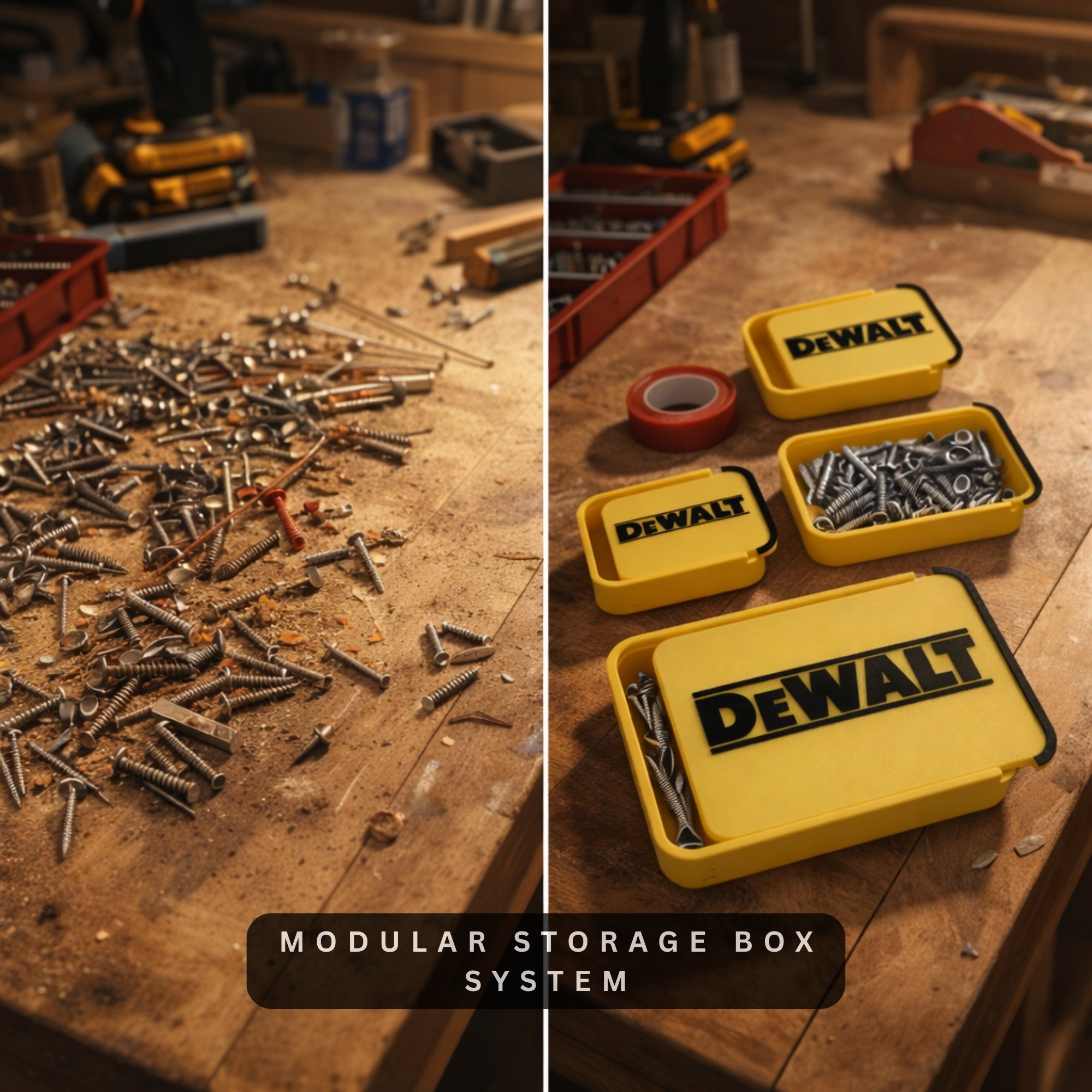 DeWalt 20V Tool Organizer Kit Drill Holder Battery Mount Wall Storage Box